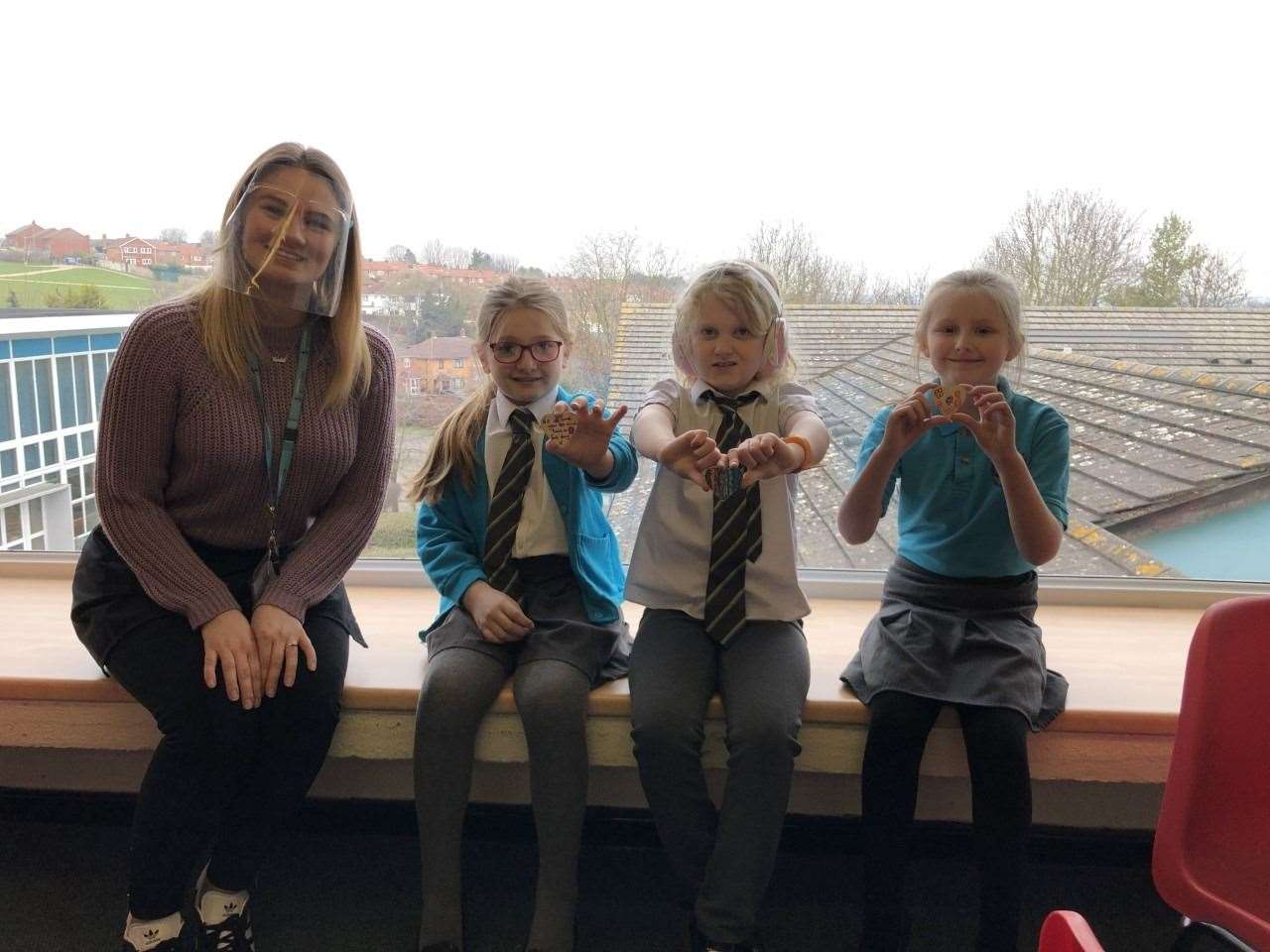 (From left) Carlie Tyler, with Year 4 pupils, Paige, Kayleigh and Cassie. Picture: Delce Academy