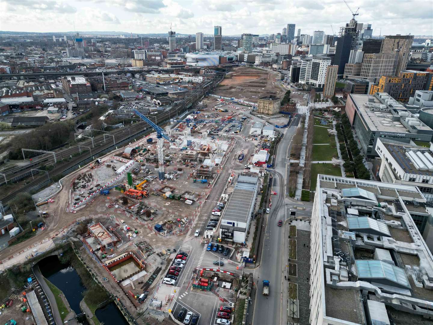 The site of the Birmingham High Speed Railway construction site at Curzon Street in Birmingham (Jacob King/PA)