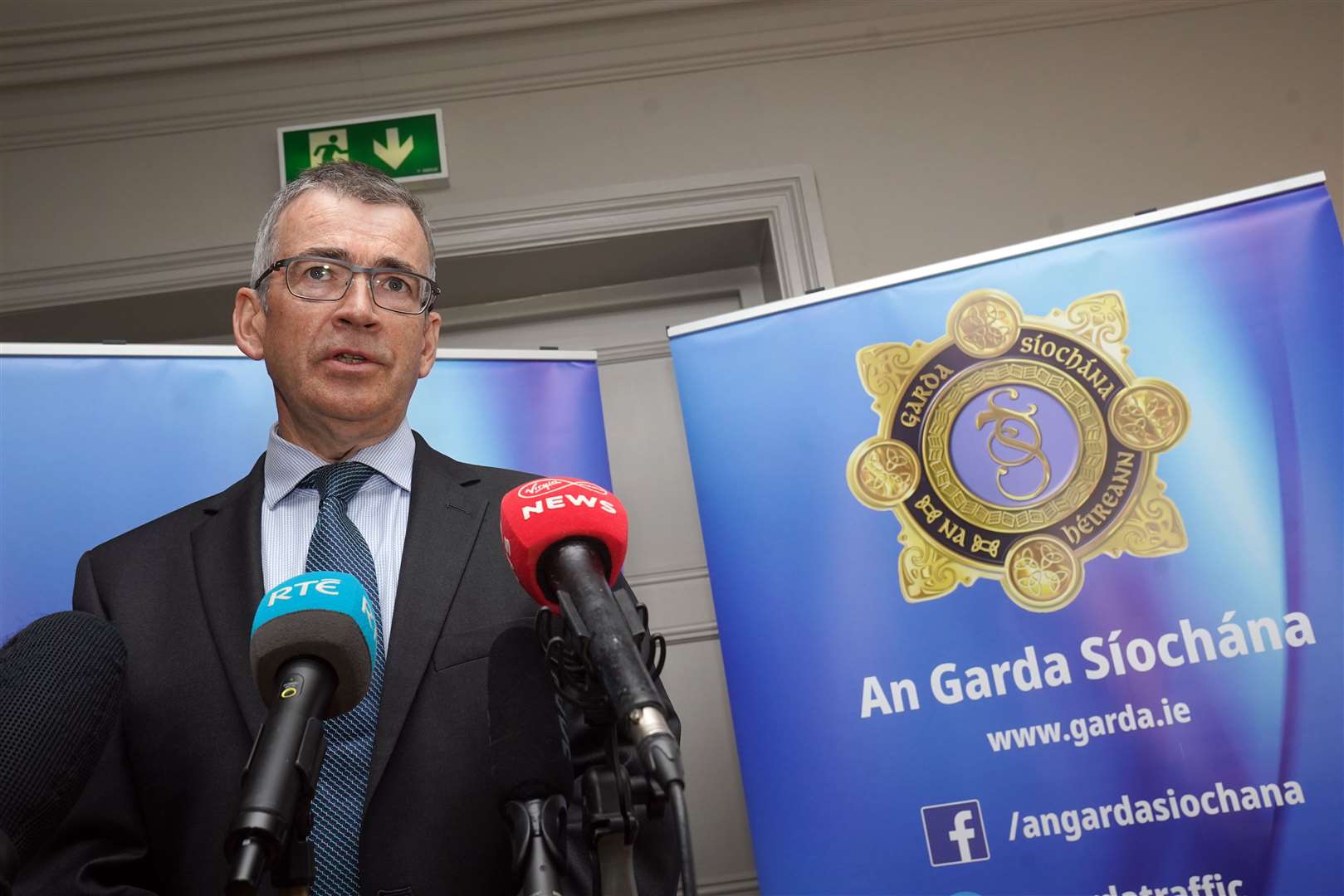 Garda Commissioner Drew Harris speaks to the media (Brian Lawless/PA)