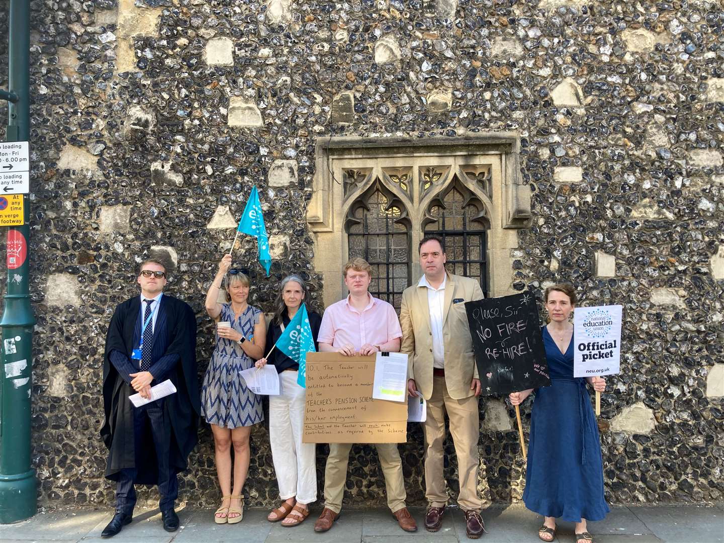 Staff on strike at the King's School in Canterbury over a pensions dispute