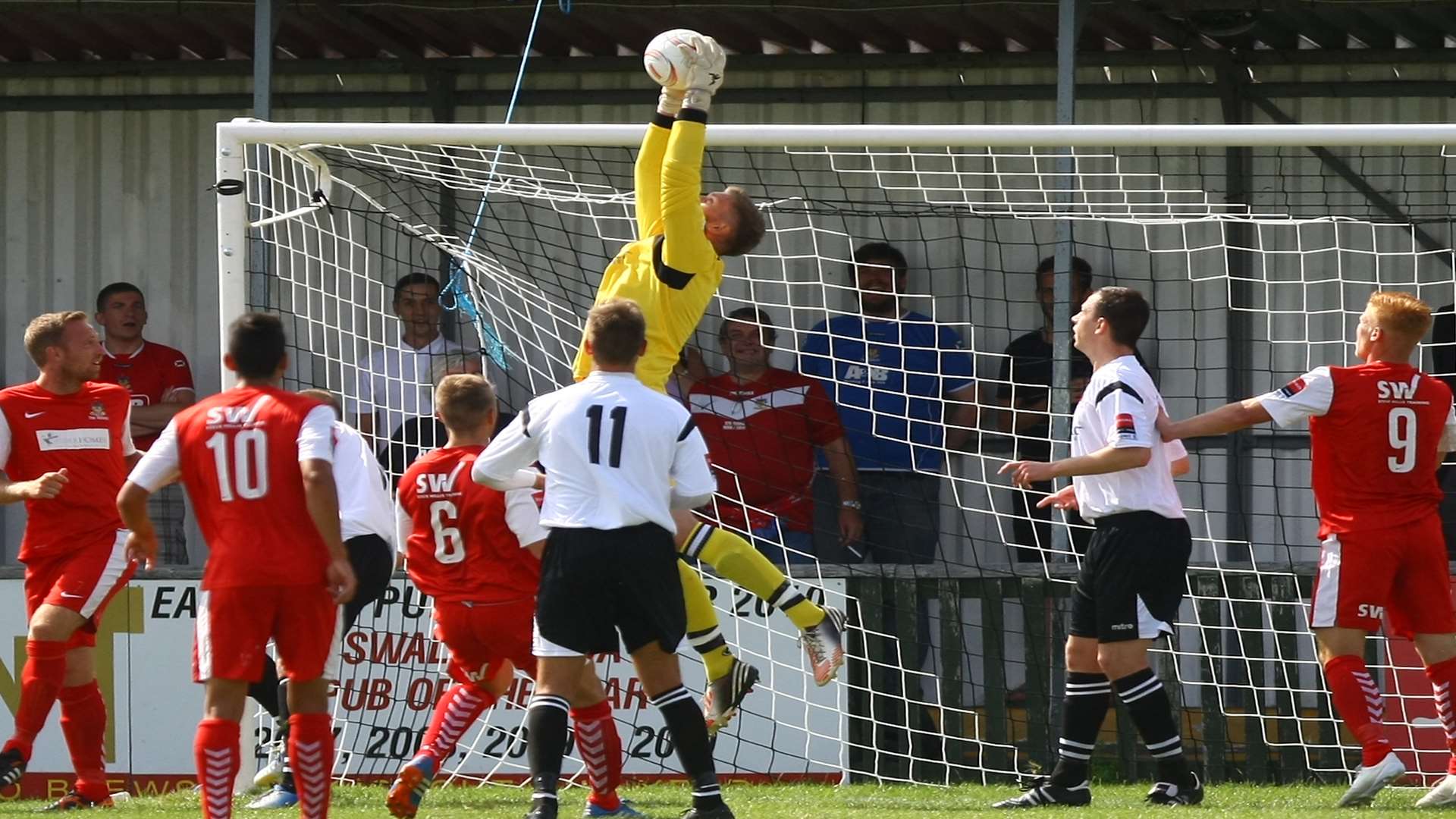 Simon Overland in action for Faversham. Picture: Matt Bristow.