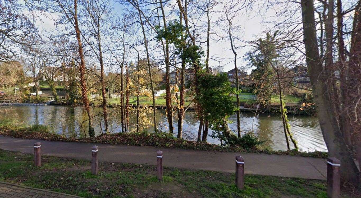 The woman was sitting by the River Medway near Lockmeadow Leisure Complex. Picture: Google Maps