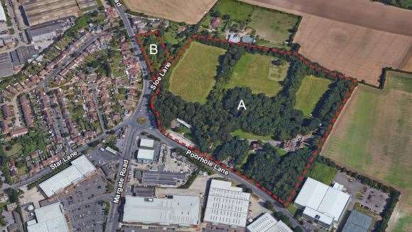 An aerial view of the Westwood Lodge site