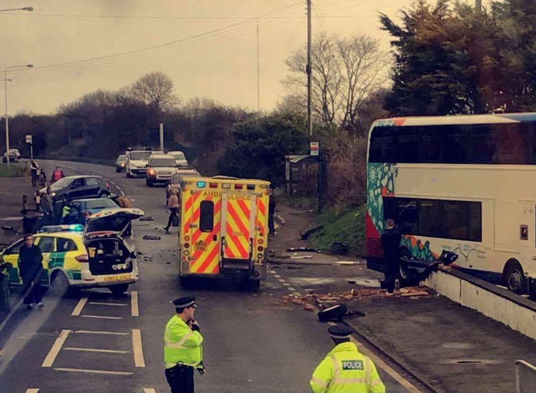 The road is blocked. Picture: Matt Carr