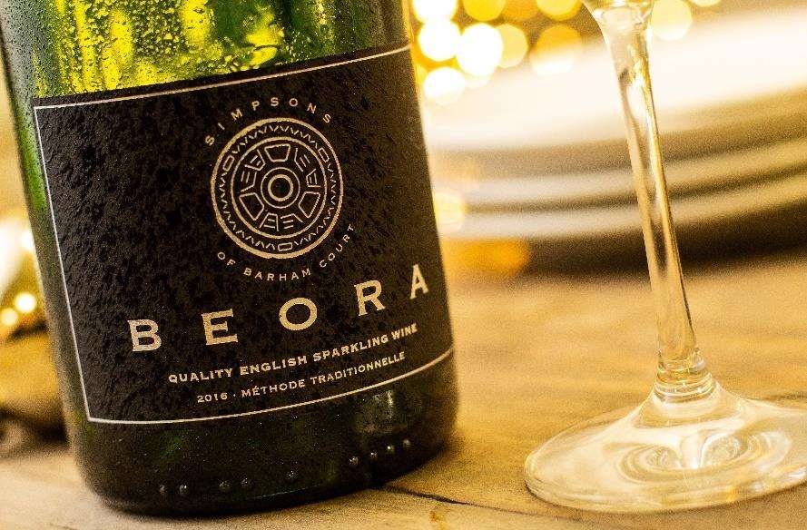 Beora English sparkling wine has been produced with Simpsons Wine Estate from Kent