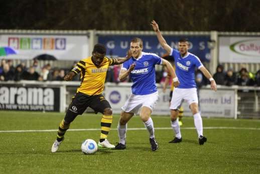 Yemi Odubade goes for goal Picture: Andy Jones