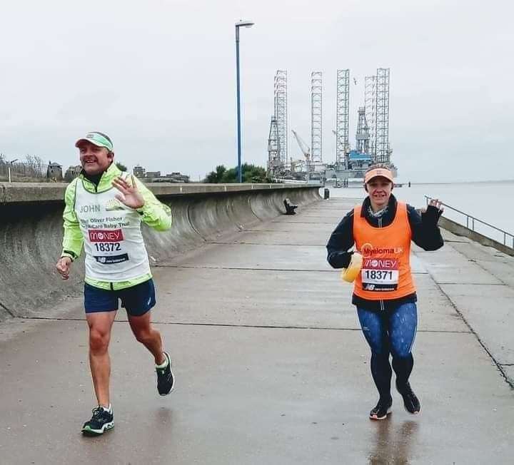 Sheppey's London Marathon virtual runners John and Steph Gill on the seafront at Sheerness