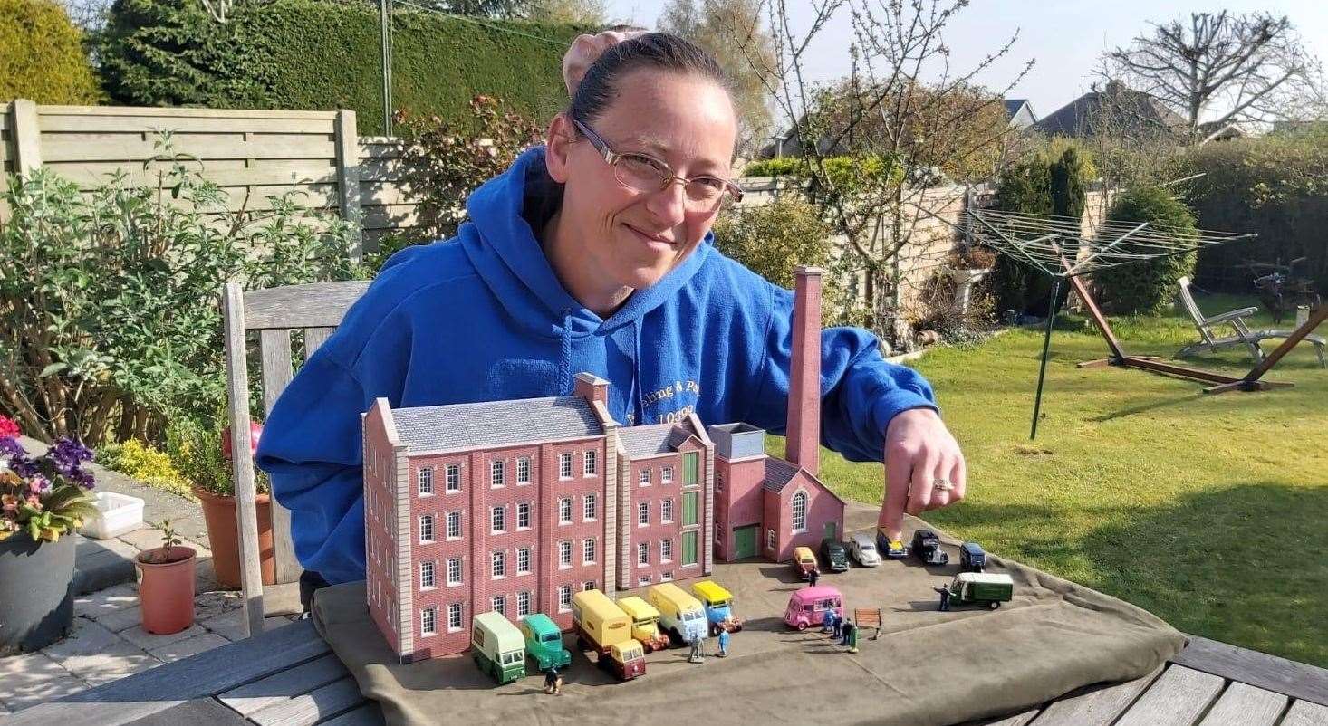 Vicky Hazelhurst from the dockyard maintenance team at home with her mini steam and transport festival