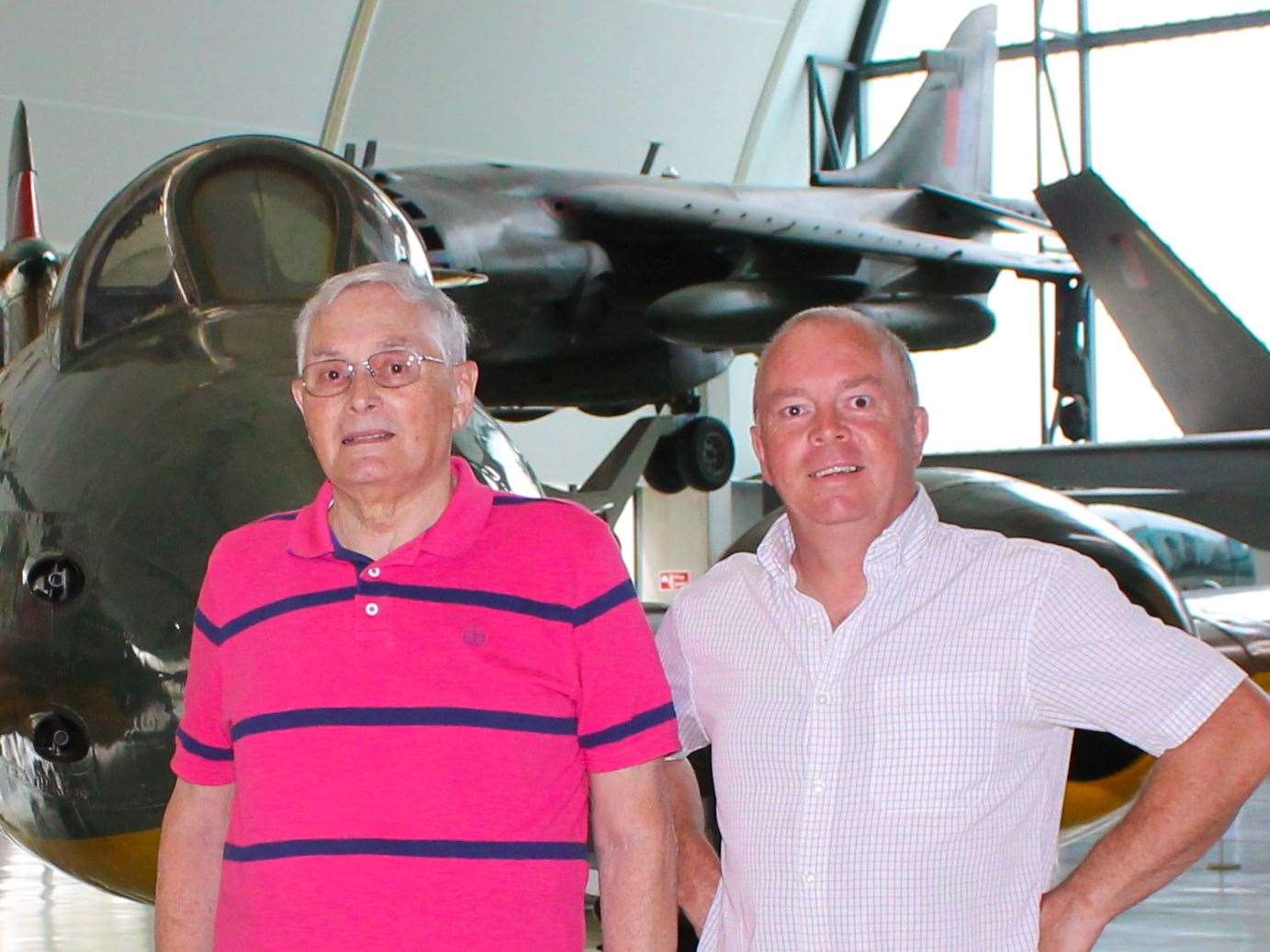 Former RAF technician Terry Pickett (left) with son Chris