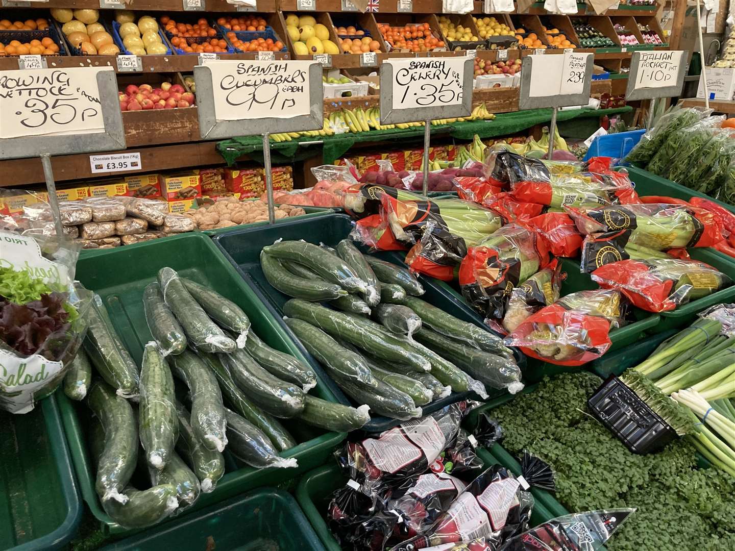 Plenty of cucumbers at Brambledown Farm Shop