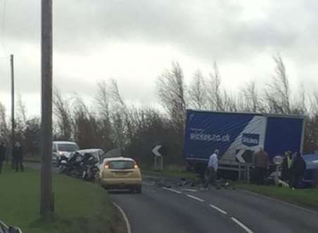 The crash near Sholden. Picture: Kent 999s