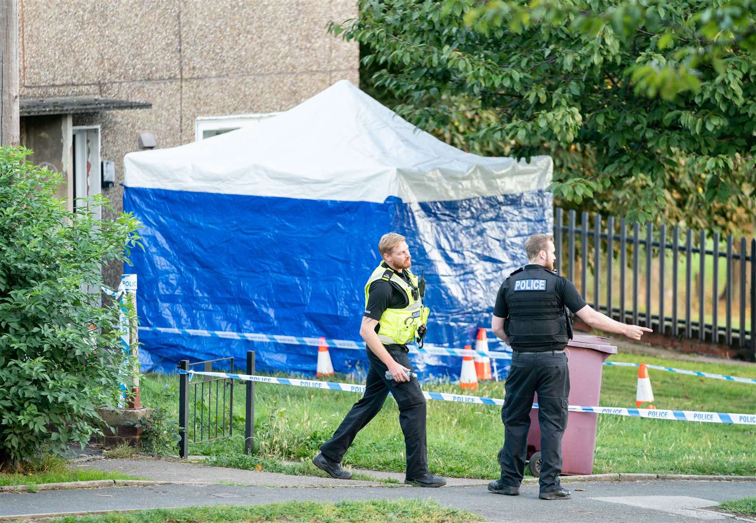 The scene in Chandos Crescent in Killamarsh, near Sheffield (Danny Lawson/PA)