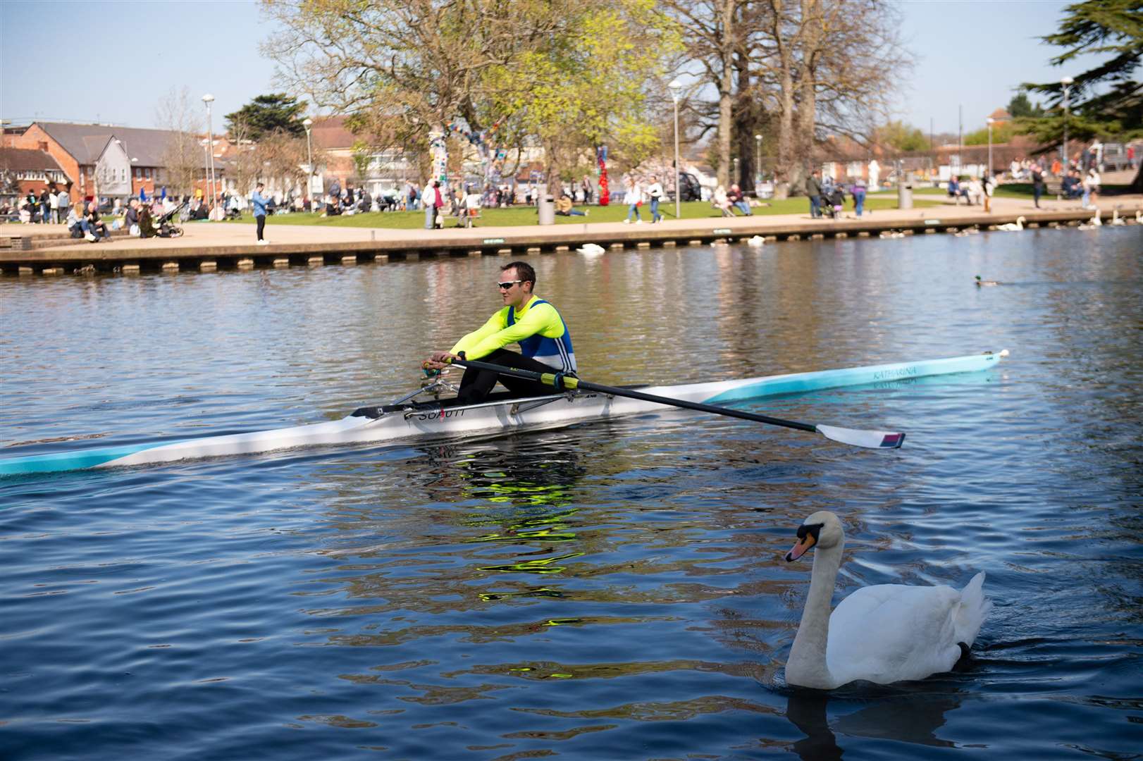 Rowing along the River Avon (Jacob King/PA)