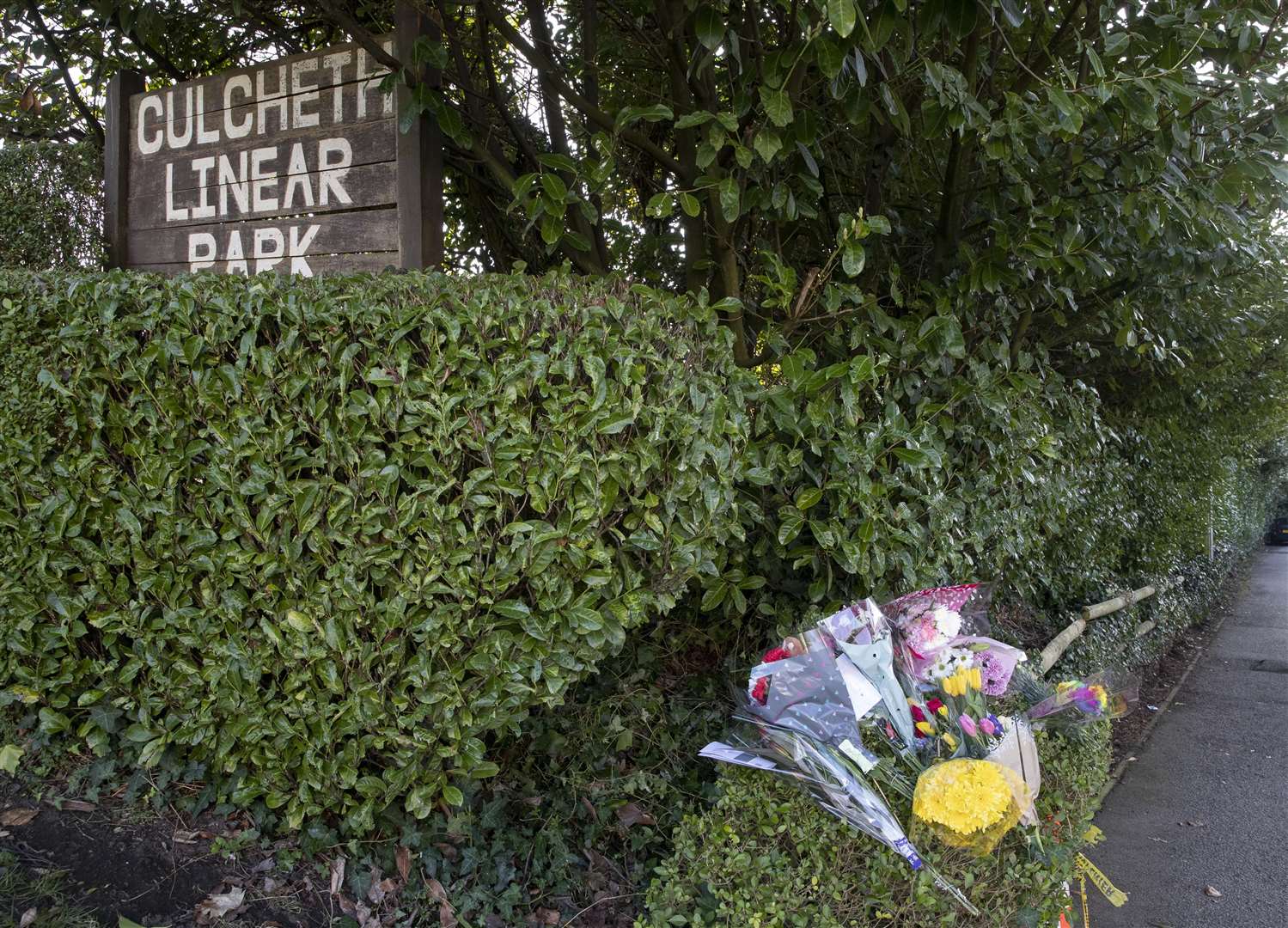 Floral tributes were left at Linear Park (Jason Roberts/PA)