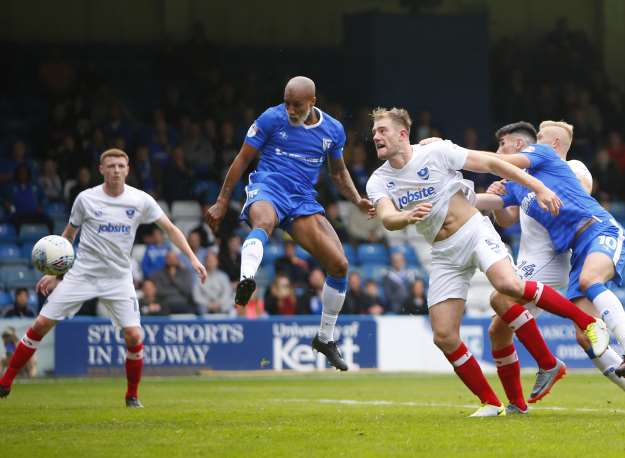 Josh Parker heads in but the goal is ruled out Picture: Andy Jones