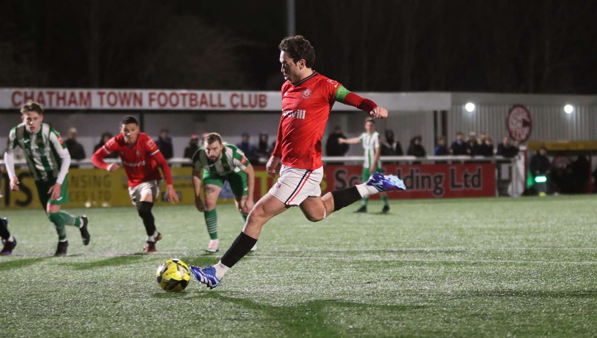 Jack Evans scores from the penalty spot to put Chatham 1-0 up Picture: max.ephotography@outlook.com