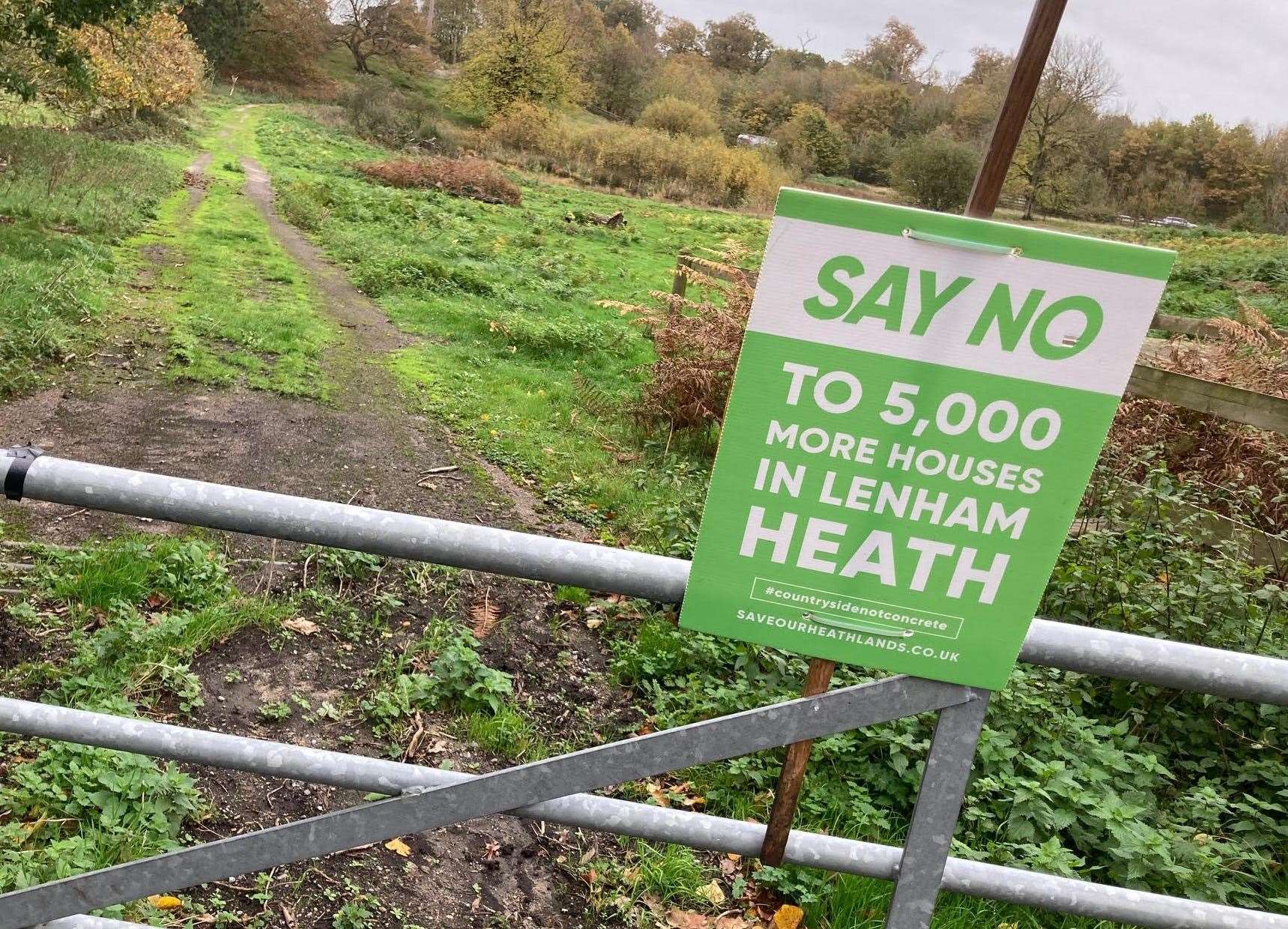 One of the many signs saying "no" to 5,000 homes at Lenham Heath