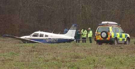 The scene shortly after the safe landing. Picture: JIM RANTELL