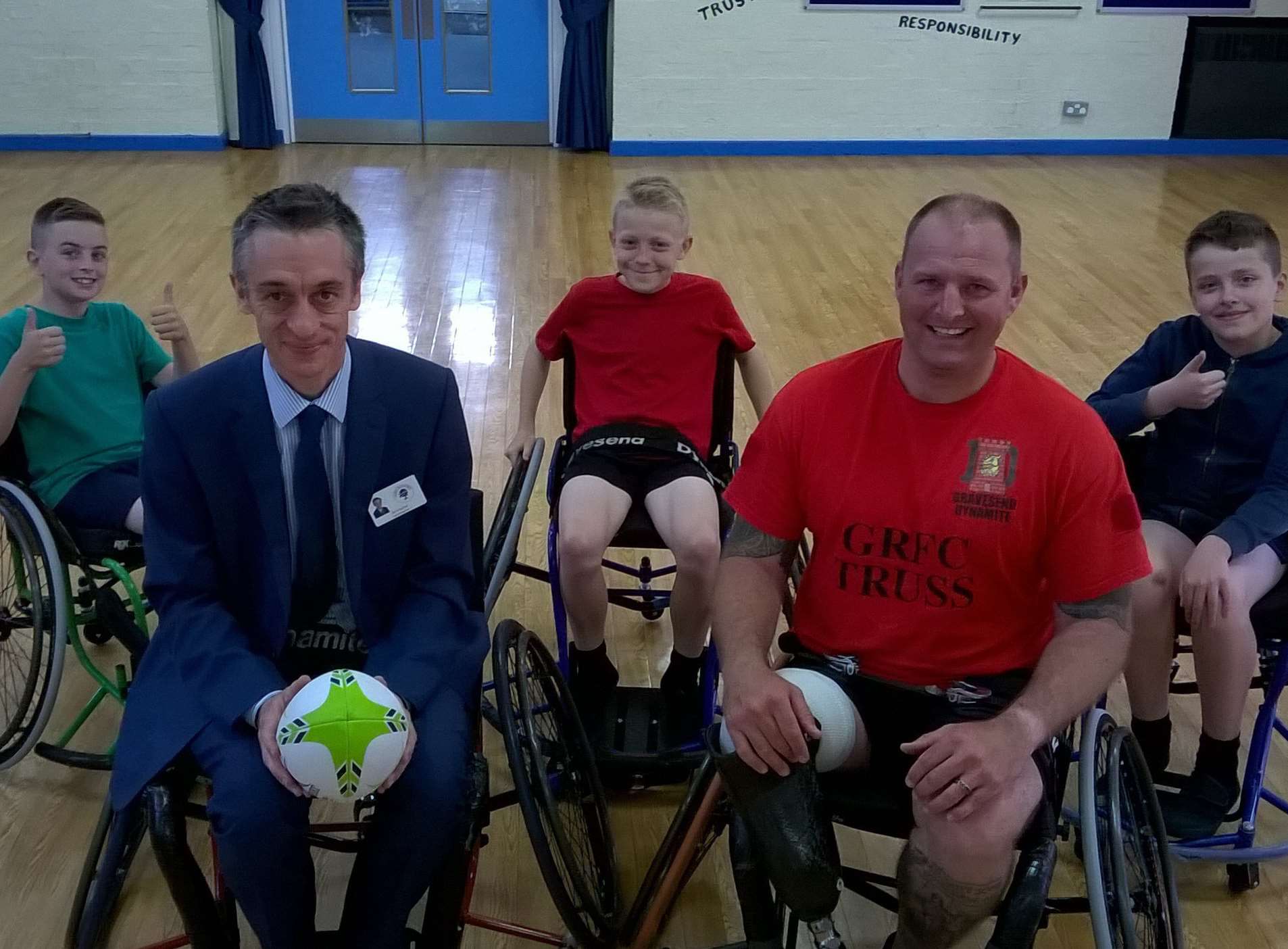 Wheelchair Rugby League team take on new players from Gravesend schools