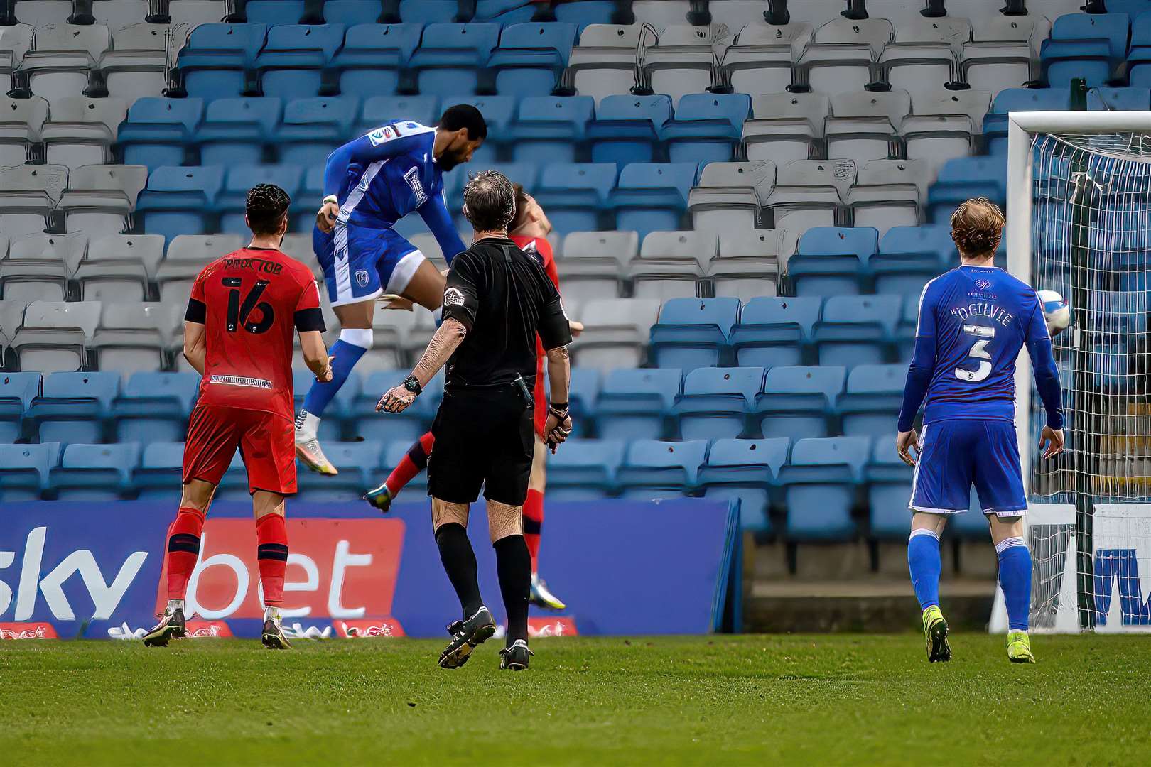 Vadaine Oliver scores with a towering header Picture: Keith Gillard