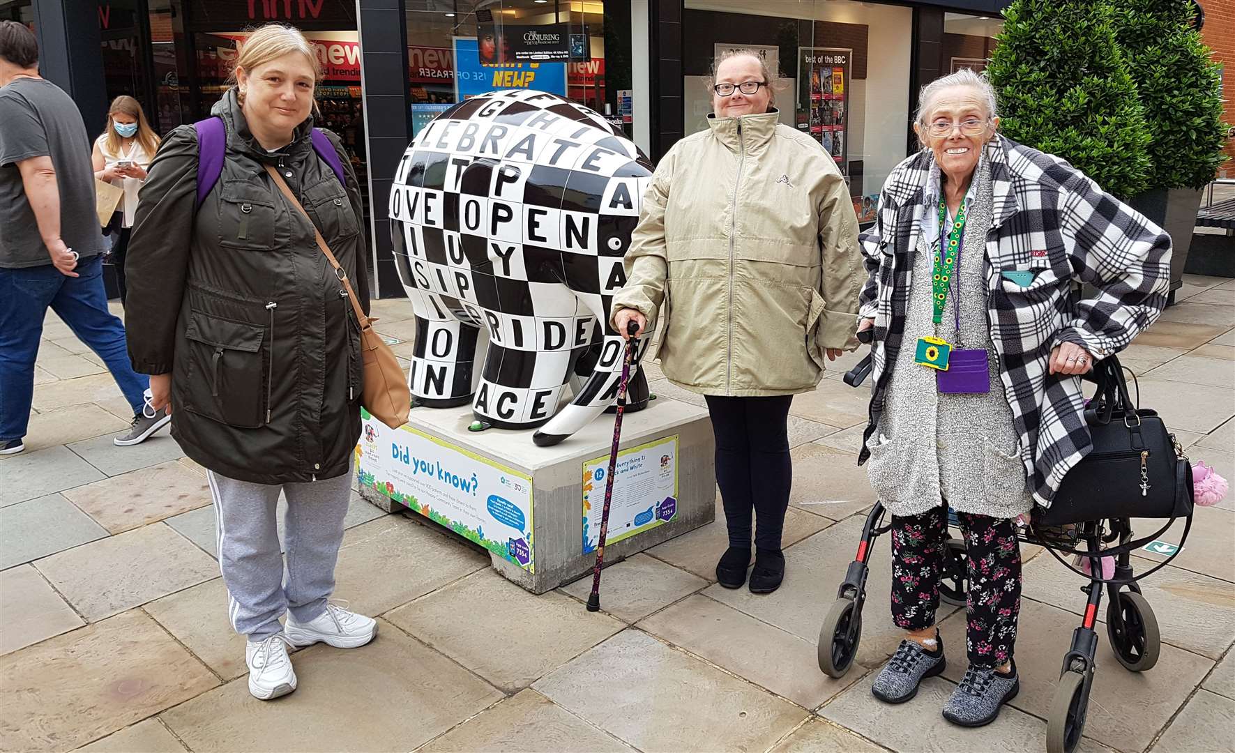 Venetia, Kay and Elizabeth taking part in the Elmer trail in Maidstone