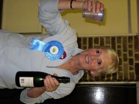 Cllr Jean Law celebrates her by-election victory