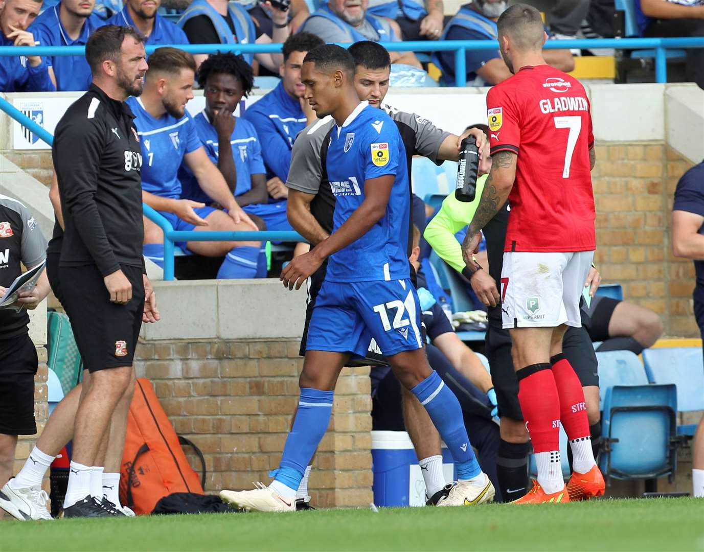 Haji Mnoga got sent-off on his debut for Gillingham Picture: KPI