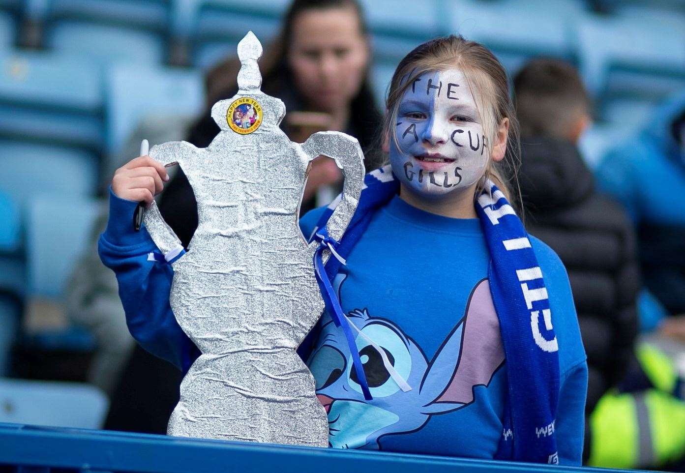 One supporter up for the cup as Gillingham take on Sheffield United in the FA Cup third round at Priestfield this season Picture: @Julian_KPI