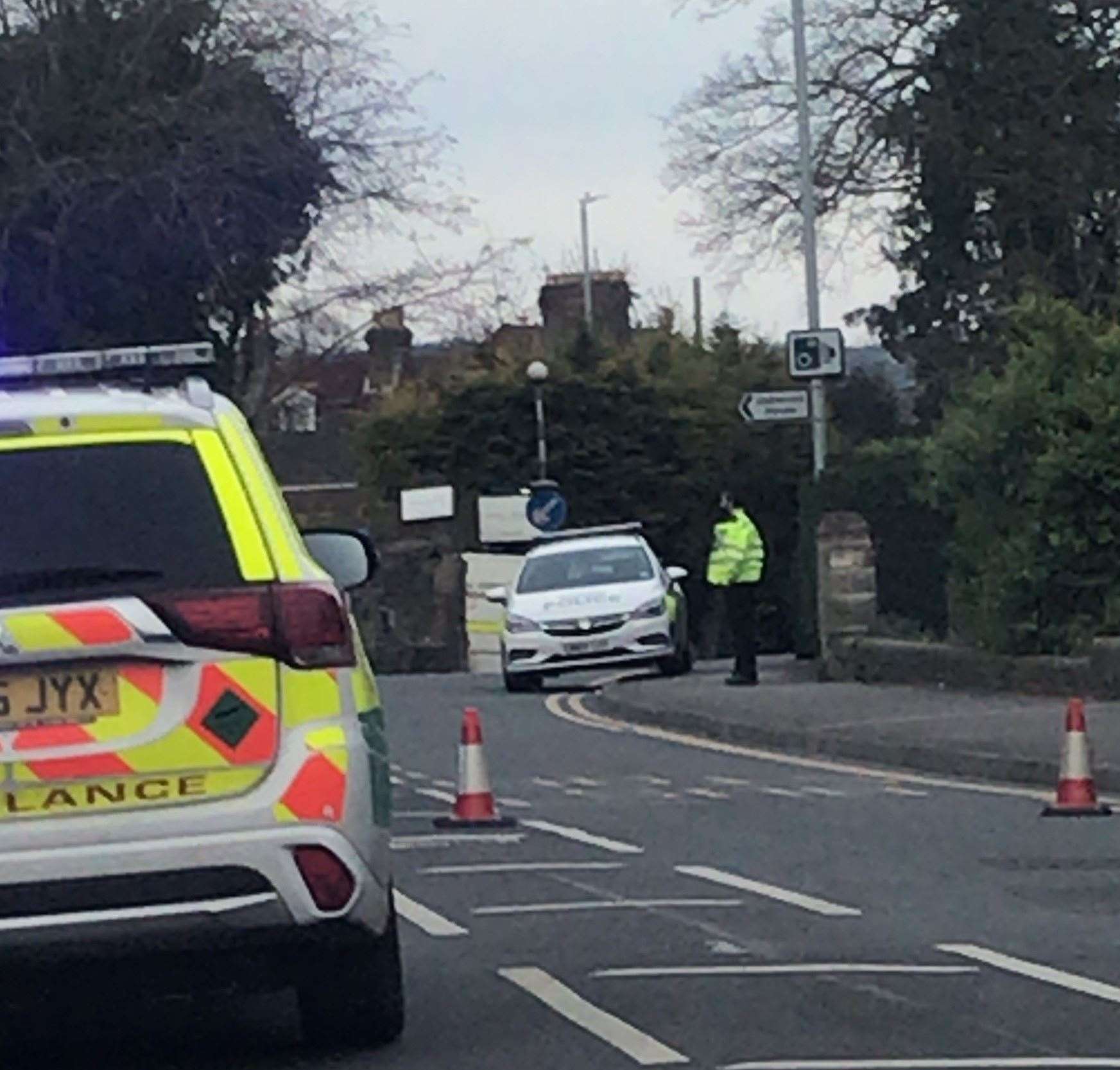 Emergency services in Tonbridge Road, Maidstone