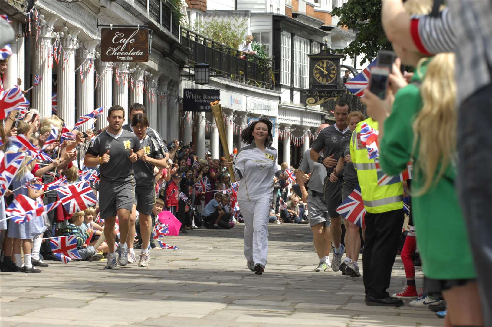 Vanessa Burns, 15, from Tunbridge Wells Girls Grammar School makes her way through the town