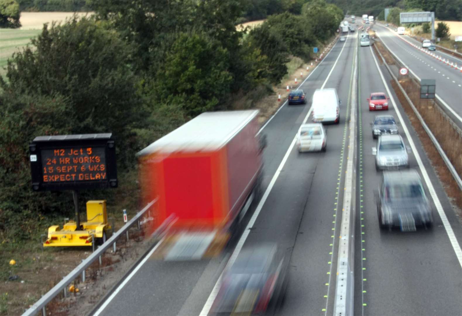 M2 closed between junctions 4 for Gillingham and 5 for Sittingbourne