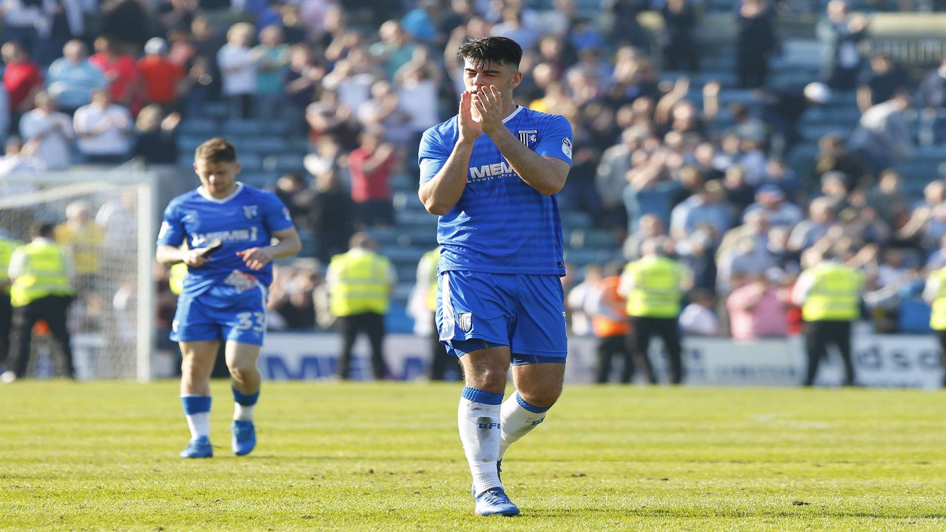 Joe Quigley at the final whistle on Saturday Picture: Andy Jones