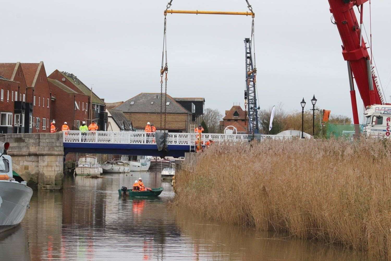 The bridge was reinstated on Friday and will now be tested. Picture: Lyn Groombridge