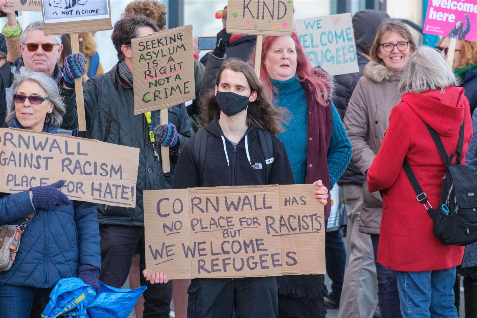 Anti-fascists from Cornwall Resists took part in a counter protest (PA)