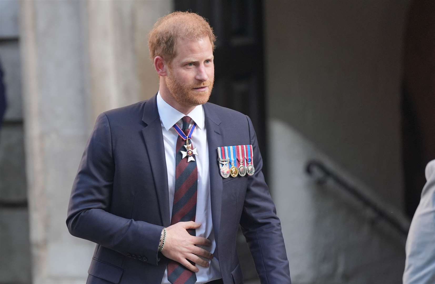 The Duke of Sussex leaves St Paul’s Cathedral in May after attending a service of thanksgiving to mark the 10th anniversary of the Invictus Games (Yui Mok/PA)