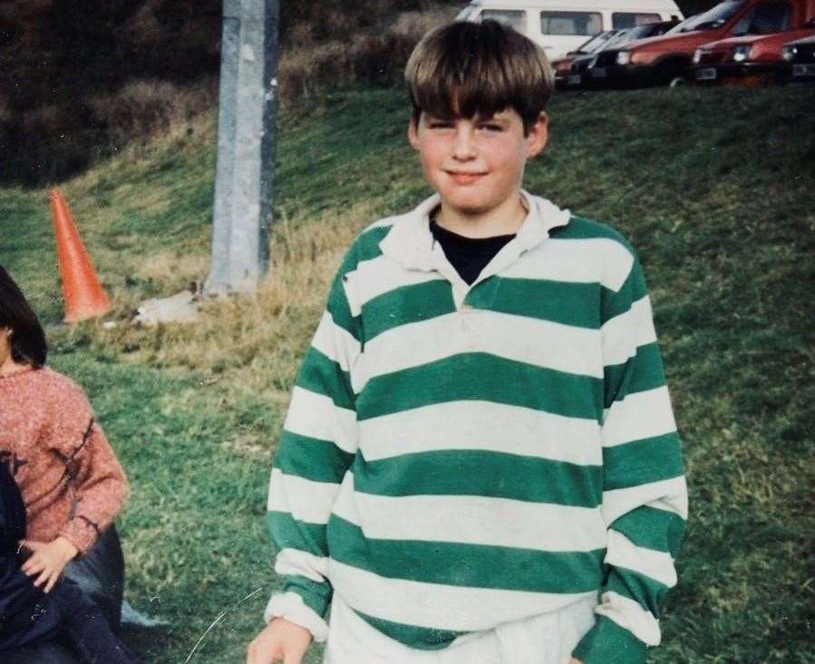 David Coupland at Folkestone Rugby club as a child