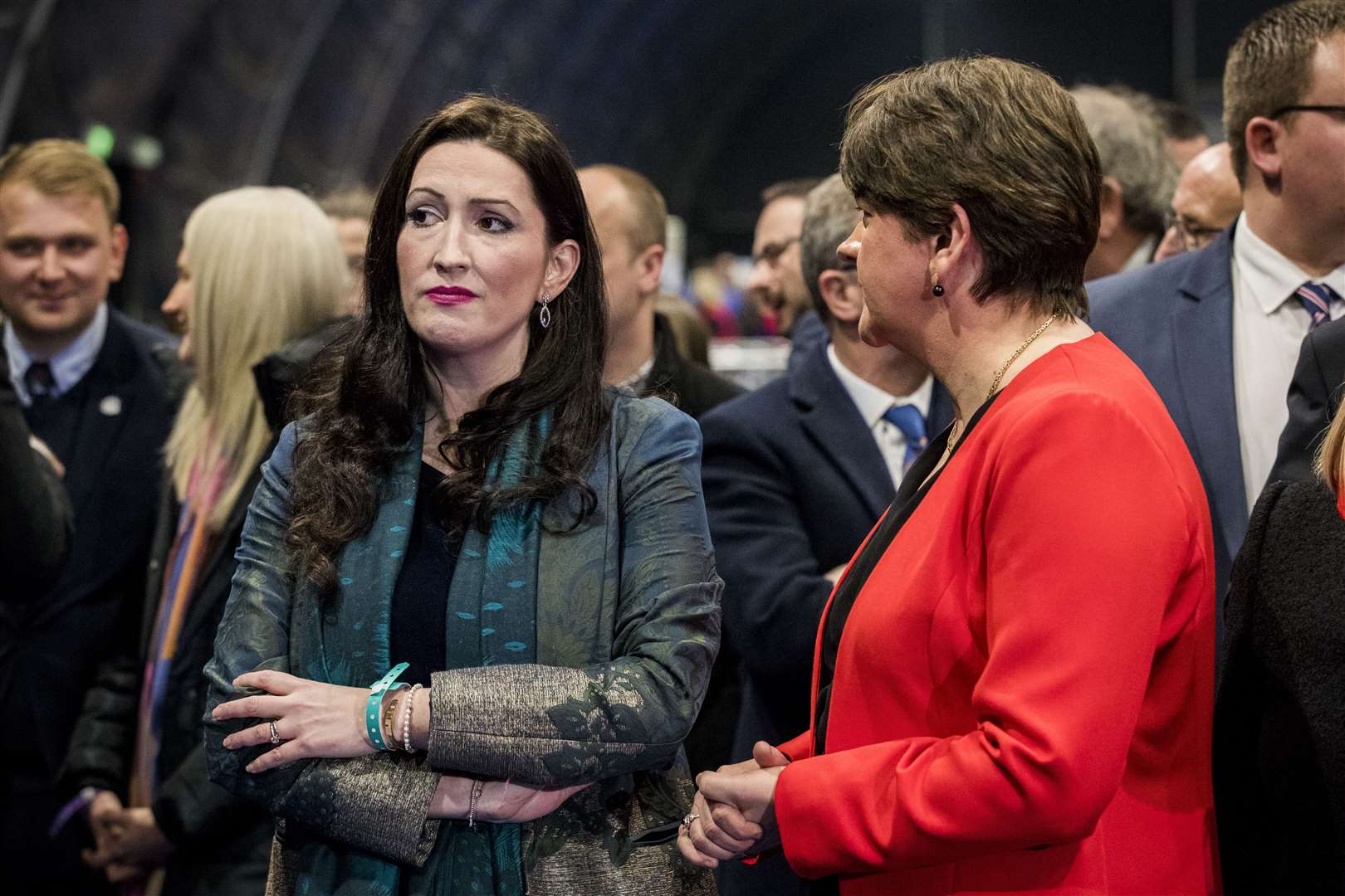 DUP’s Emma Little Pengelly (left) with party leader Arlene Foster (Liam McBurney/PA)