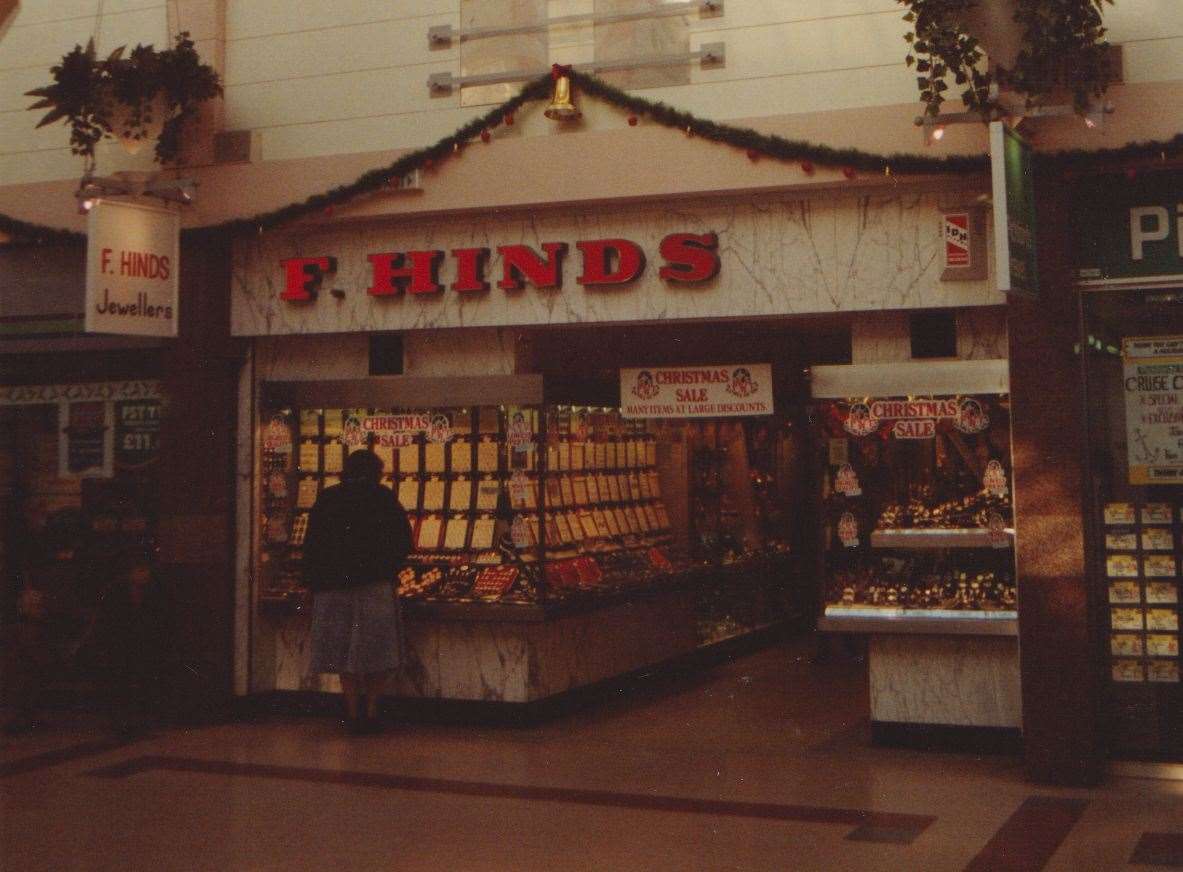 The F. Hinds store in The Forum in Sittingbourne circa 1989