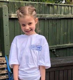 Marley Harris, six, walked 100,000 steps in 10 days (Kathryn Harris)