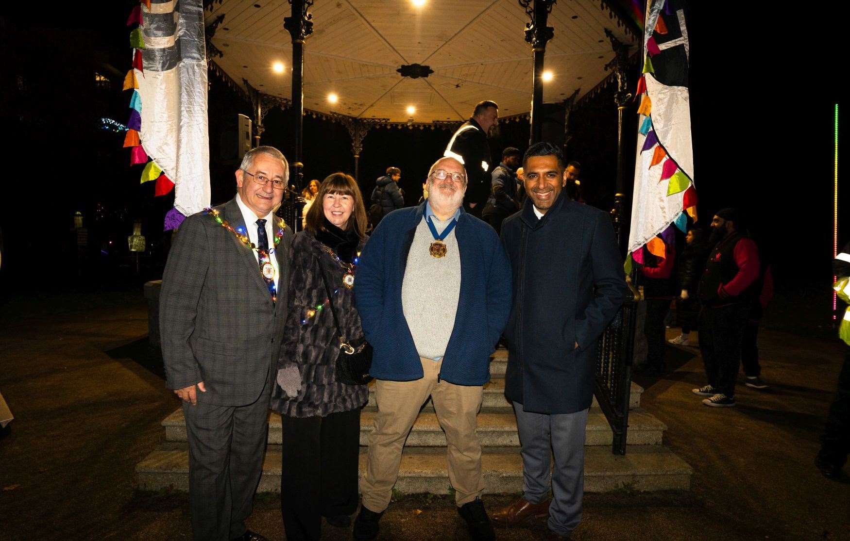 From left to right: The Mayor of Dartford Cllr Andy Lloyd, Mayoress Diane Lloyd, council leader Cllr Jeremy Kite and Gurvinder Sandher