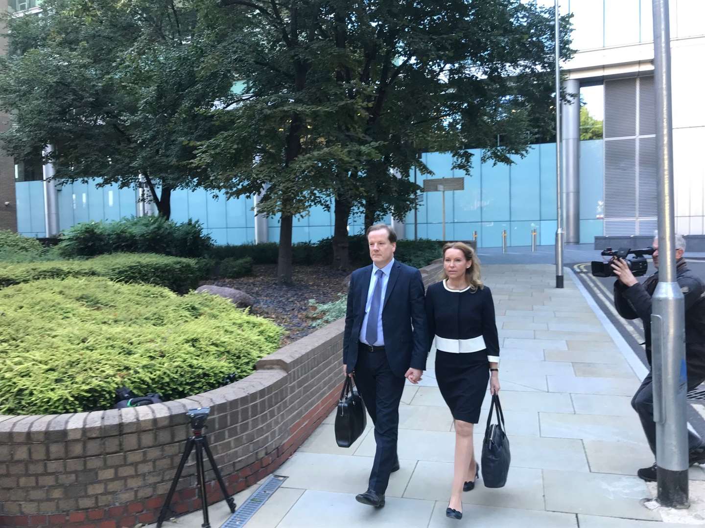 Charlie and Natalie Elphicke arriving in court during the trial this summer.