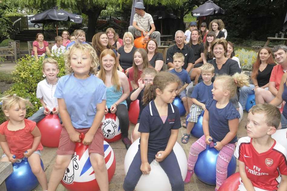 Space hoppers filmed outside The White Horse Inn in Boughton-under-Blean, near Faversham