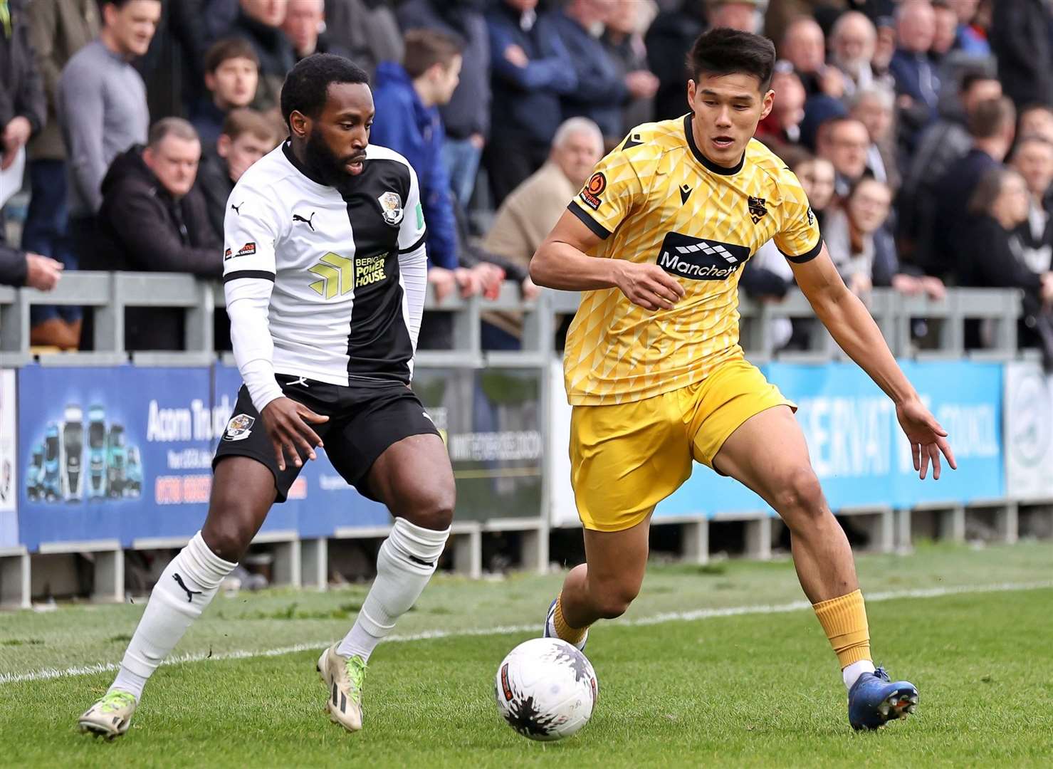 Derby action at Princes Park as Dartford take on Maidstone. Picture: Helen Cooper