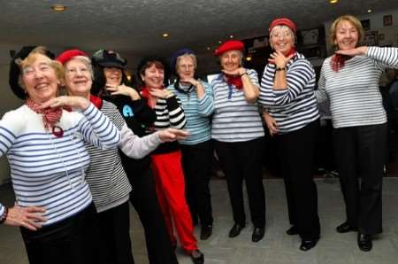 Classic French costume modelled by fellowship members.