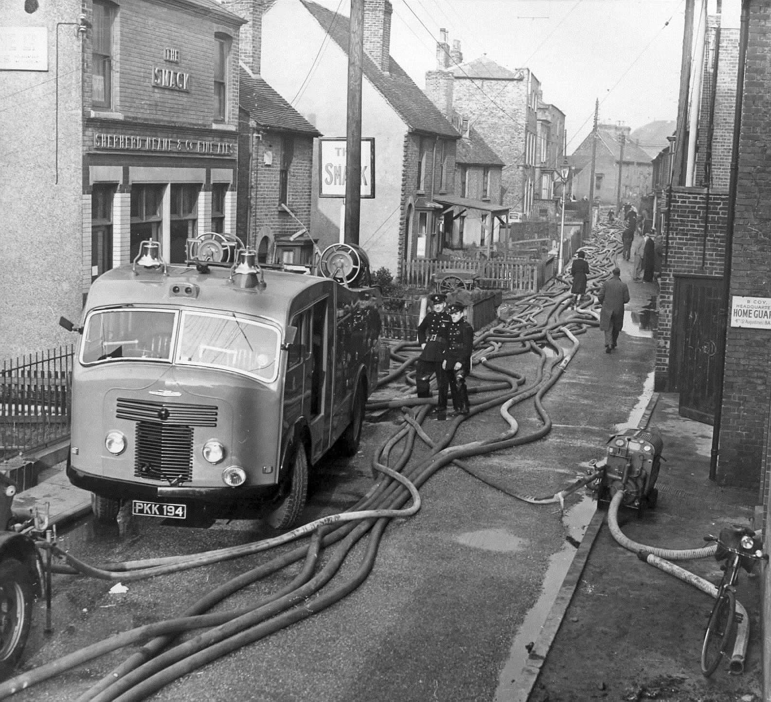 Forty-five appliances from all parts of Kent were used to pump the water out of Whitstable