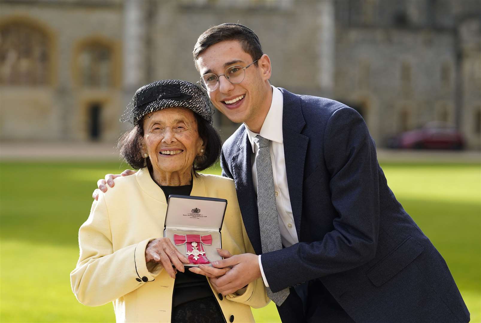 Lily Ebert with her great-grandson Dov Forman, pictured in January 2023 (Andrew Matthews/PA)