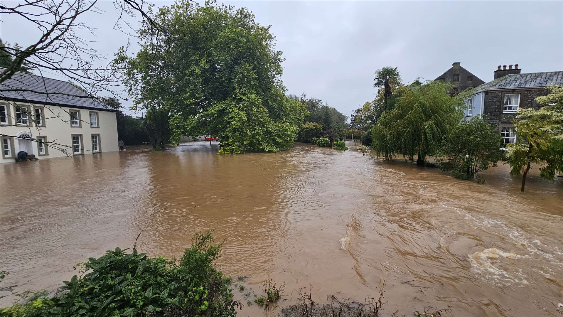 Flooding in Midleton, Co Cork, caused by Storm Babet (Damien Rytel/PA)