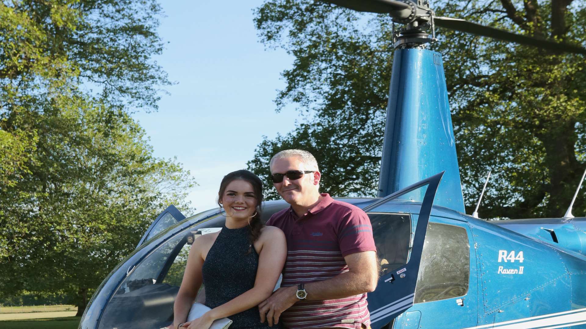 Abbie Court arrives at Bradbourne House with her dad Andrew Court.