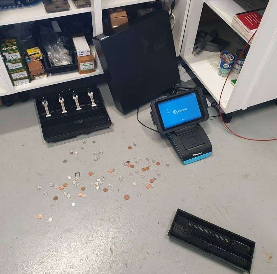 The till had been broken and cash taken