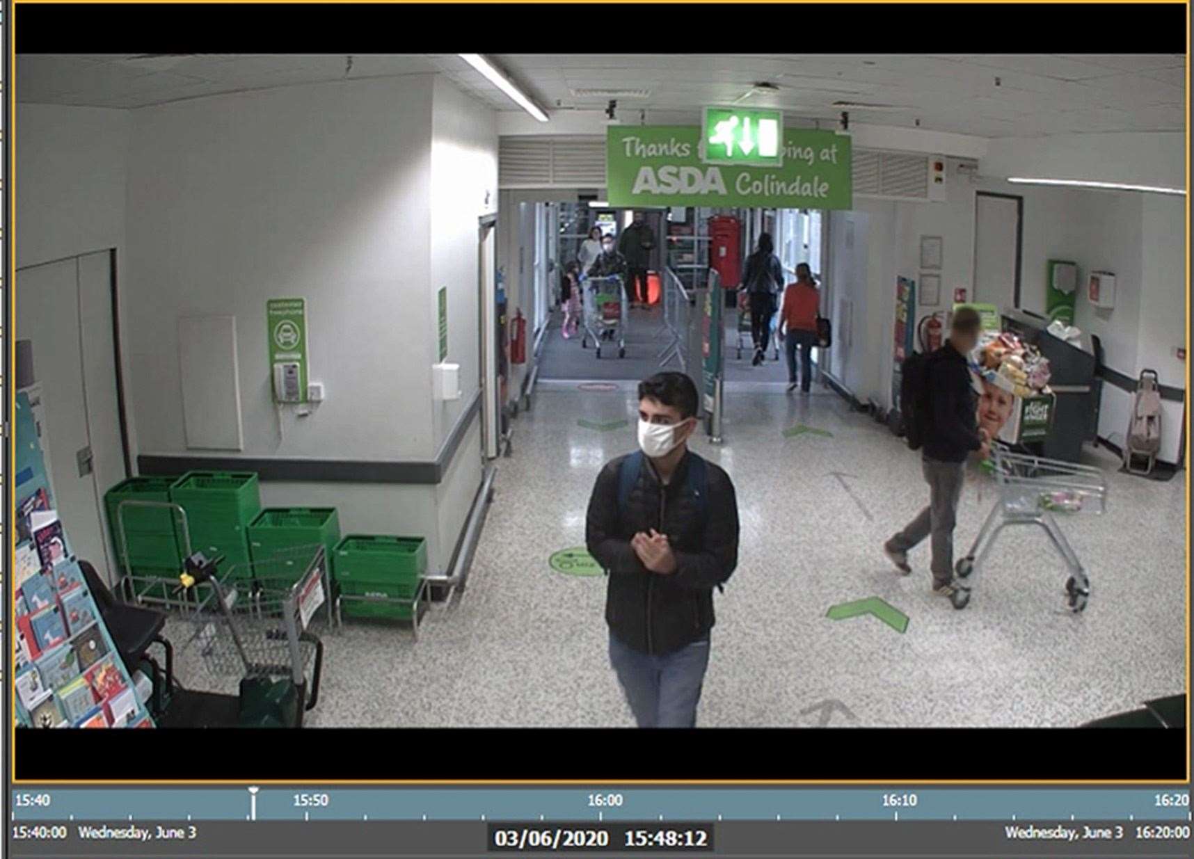 Danyal Hussein in Asda in Colindale where he purchased a knife block (Metropolitan Police/PA)